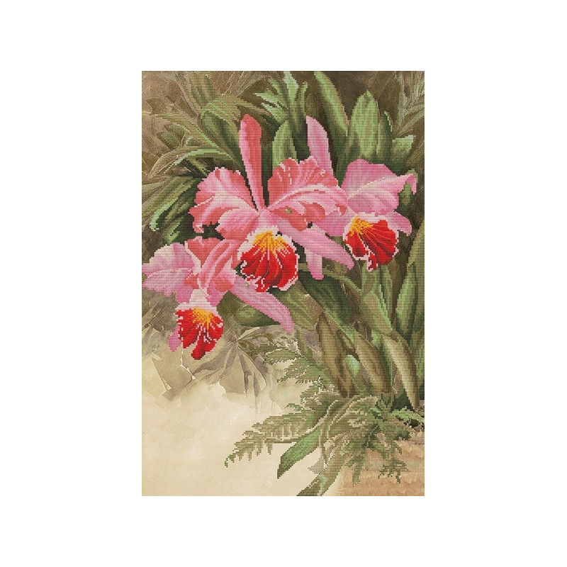 Kit de broderie Orchidée tropicale Kit de broderie Orchidée tropicale