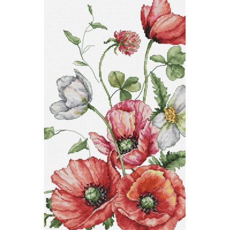 Stickset Die Feldmohnblumen