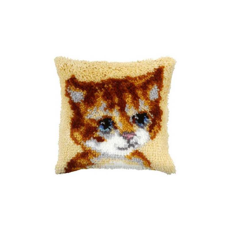 Kit coussin au point noué chat nr 4018 Kit coussin au point noué chat nr 4018