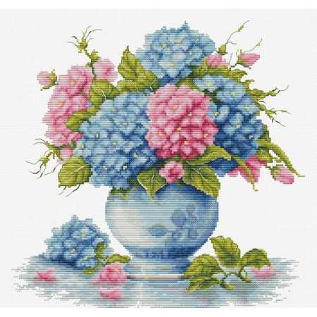 Luca-S Borduurpakket Vaas met hortensia