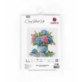 Luca-S Stickset Vase mit Hortensie