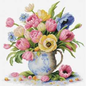 Luca-S Embroidery kit Tulips Bouquet