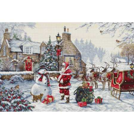 Stickset Weihnachtsmanns Hütte
