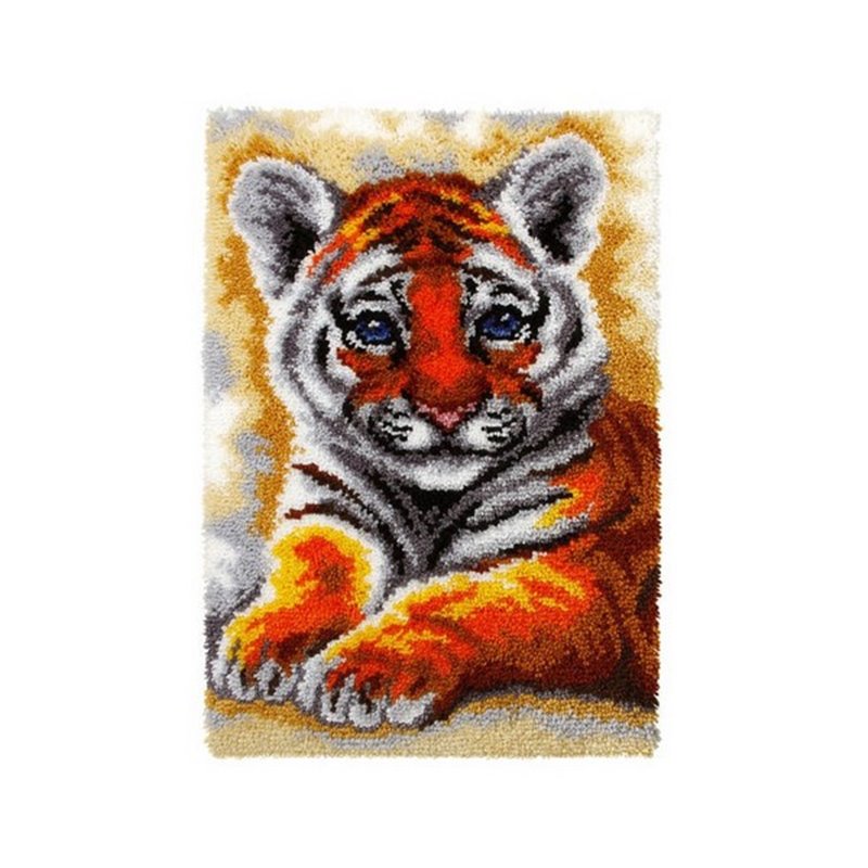 Knooptapijt kit jonge tijger 4121 Knooptapijt kit jonge tijger 4121