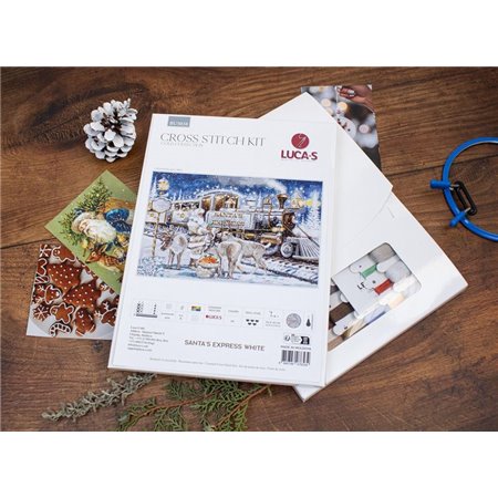 Embroidery kit Santa’s Express White