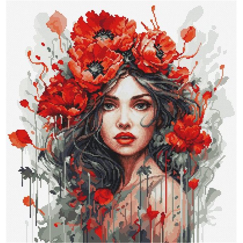 Embroidery kit The Girl With Poppies
