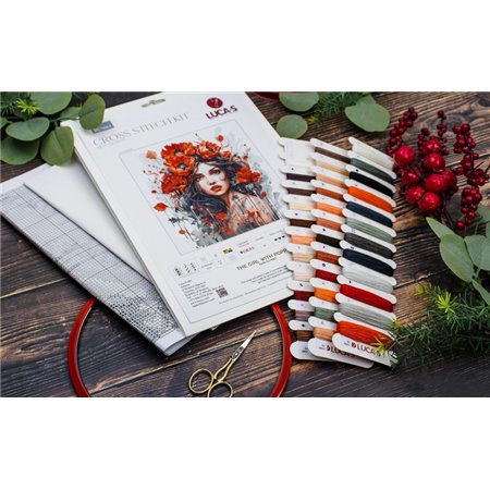 Stickset Das Mädchen mit den Mohnblumen