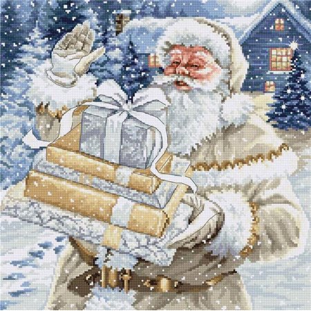 Stickset Weihnachtsmann und Geschenke