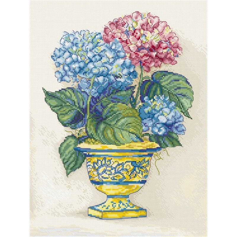 Kit de broderie Fleurs d'hortensia Kit de broderie Fleurs d'hortensia