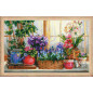 Stickset Fensterbank mit Blumen Stickset Fensterbank mit Blumen
