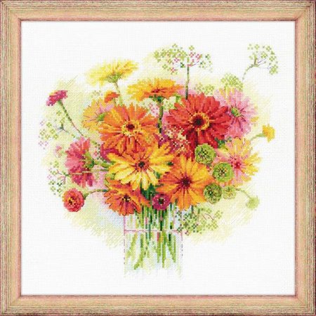 Riolis Stickset Aquarell Gerbera