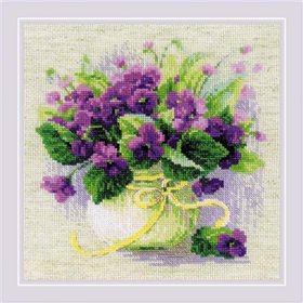 Riolis Embroidery kit Violets in a Pot