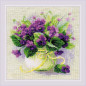 Kit de broderie Violettes en pot Kit de broderie Violettes en pot