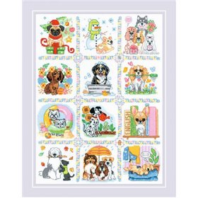 Riolis Stickset Hundekalender