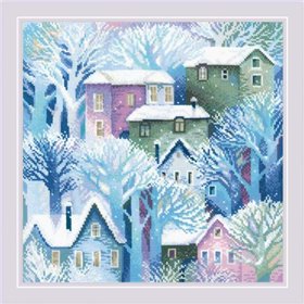 Cross stitch cushion kit Town