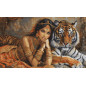 Embroidery kit The Indian Princess and The Royal Tiger Embroidery kit The Indian Princess and The Royal Tiger