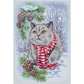 Stickset Winterkatze