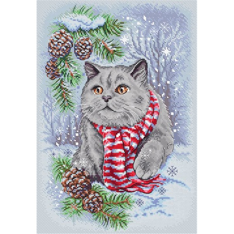 Kit de broderie Chat d'hiver Kit de broderie Chat d'hiver