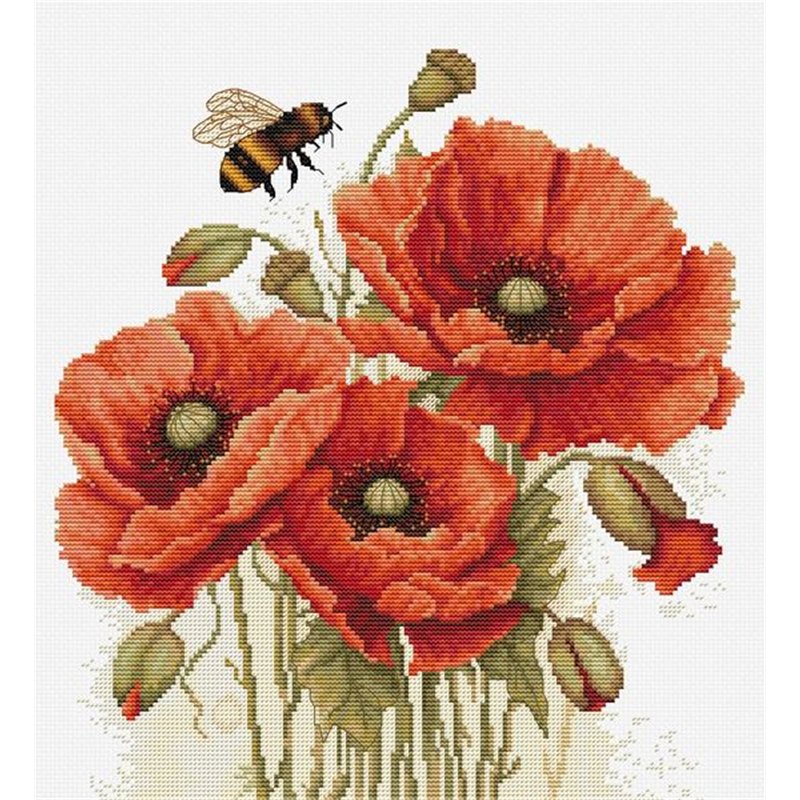 Kit de broderie La splendeur des coquelicots d'été Kit de broderie La splendeur des coquelicots d'été
