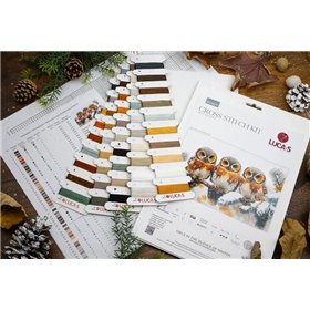 Luca-S Kit de broderie Les hiboux dans le silence de l'hiver
