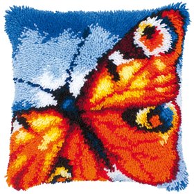 Knüpfkissenpackung Orange Schmetterling 14174