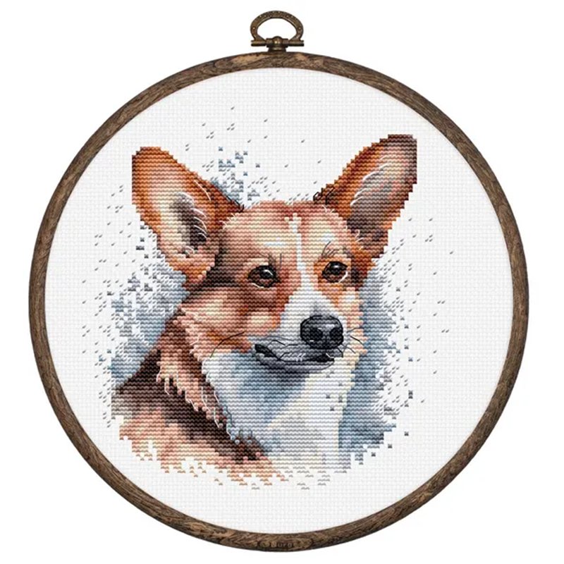 Borduurpakket Welsh Corgi Borduurpakket Welsh Corgi