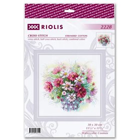 Embroidery kit Watercolor Cosmos