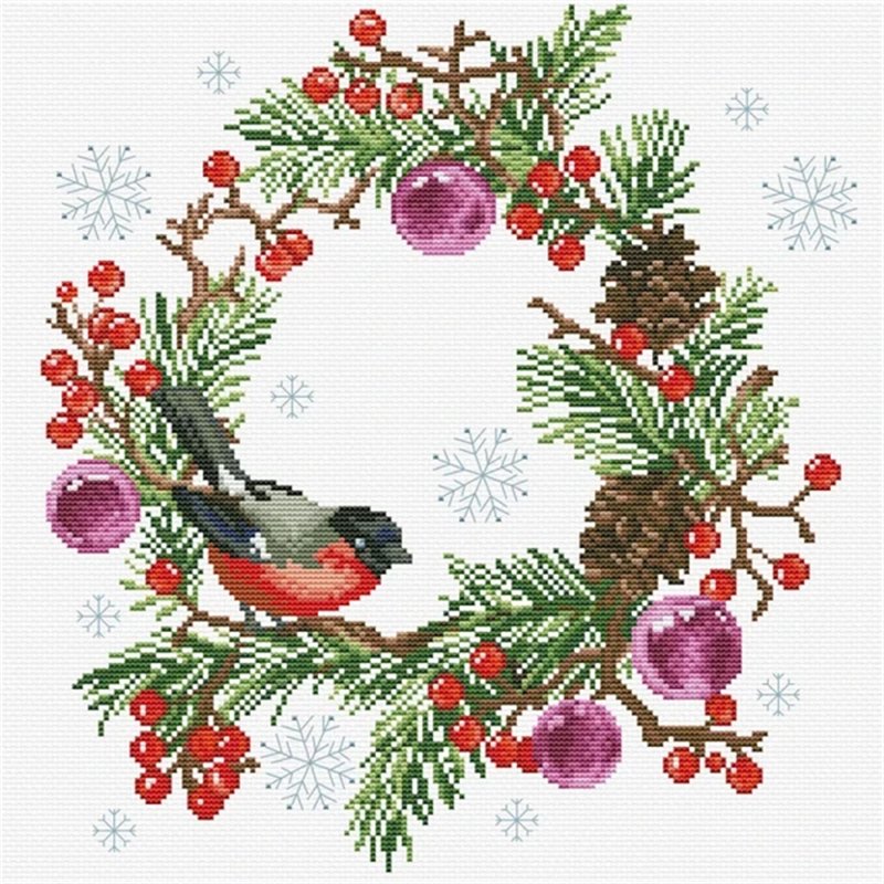Embroidery kit Winter Wreath