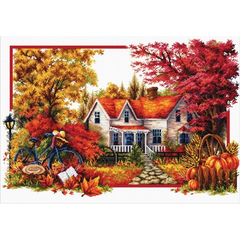Borduurpakket De herfst komt Borduurpakket De herfst komt