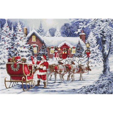 Stickset Der Besuch des Weihnachtsmanns