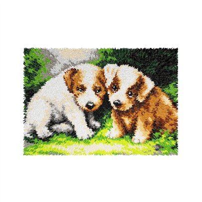 Knooptapijt kit Puppies 4176