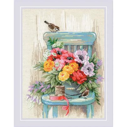 Riolis Borduurpakket Tuinbloemen