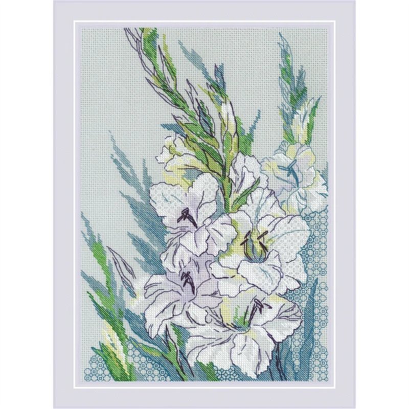 Embroidery kit White Gladioli Embroidery kit White Gladioli