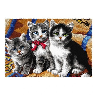 Knüpfformteppichpackung Katzen 4131