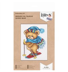 Embroidery kit Skiing bear