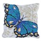 Kreuzstichkissen Blauer Schmetterling