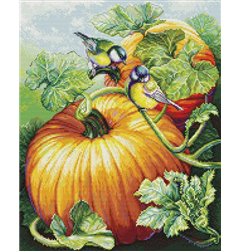 Luca-S Kit de broderie Oiseaux sur une citrouille