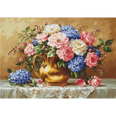 Luca-S Borduurpakket Weelderig boeket bloemen