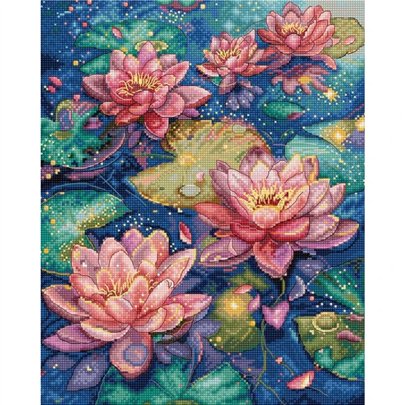 Stickset Seerose