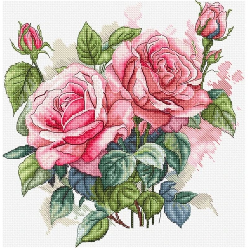 Stickset Rosa Blüte Stickset Rosa Blüte