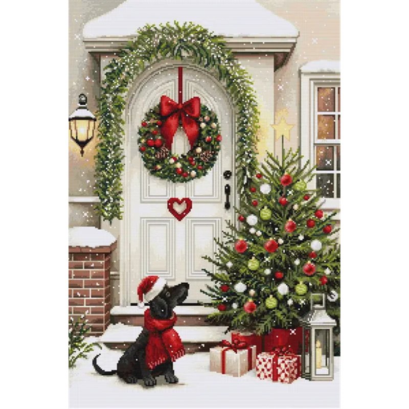 Embroidery kit Waiting for Christmas Embroidery kit Waiting for Christmas