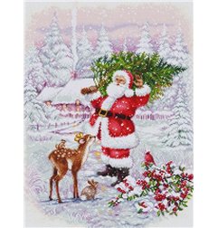 Kit de broderie Le Père Noël avec son sapin