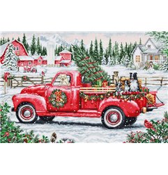 Stickset Roter Weihnachtstruck