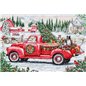 Kit de broderie Camion rouge de Noël