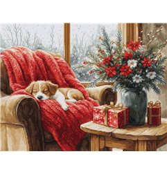 Borduurpakket Kerstmoment (petit point)