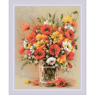 Kit de broderie Coquelicots des champs