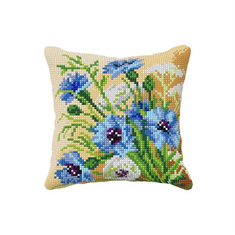 Kit coussin au point croix Bleuets 99118 Kit coussin au point croix Bleuets 99118