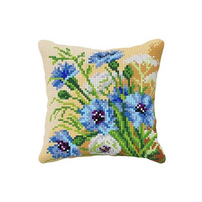 Kit coussin au point croix Bleuets 99118