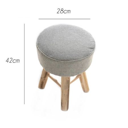   Holzhocker mit Kissen