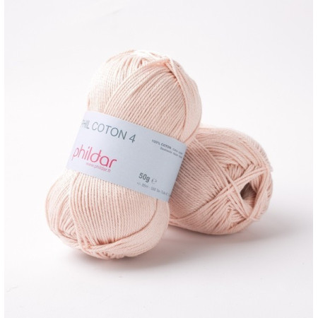 Haakgaren Phildar Phil Coton 4 laite de rose